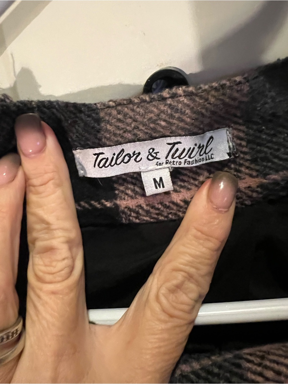 Tailor & Twirl Pink and Black Plaid Heavy Skirt